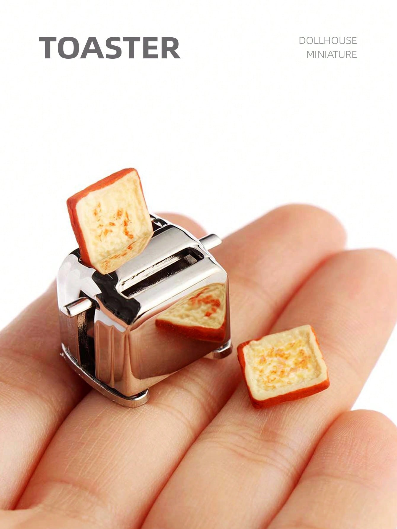 Kitchen Gadgets Wholesale - 1:12 ドールハウスミニチュアトースター、家の装飾用ミニシミュレーションキッチン家電アクセサリー、パン2枚付き