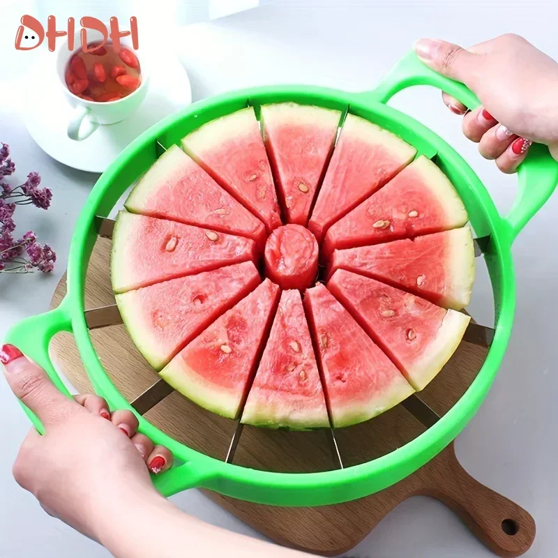 Kitchen Gadgets Design - コニスイカスライサー、ステンレスカッター、クリエイティブ風車形状、大型、便利なフルーツディバイダー、キッチン用品