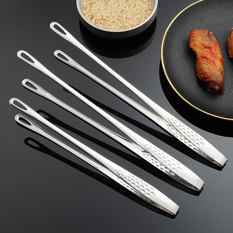 Kitchen Gadgets List - 304ステンレス鋼フードトング、ロングハンドル、滑り止めバーベキューステーキトング、キッチンクッキングツール、キッチンアクセサリー、1個