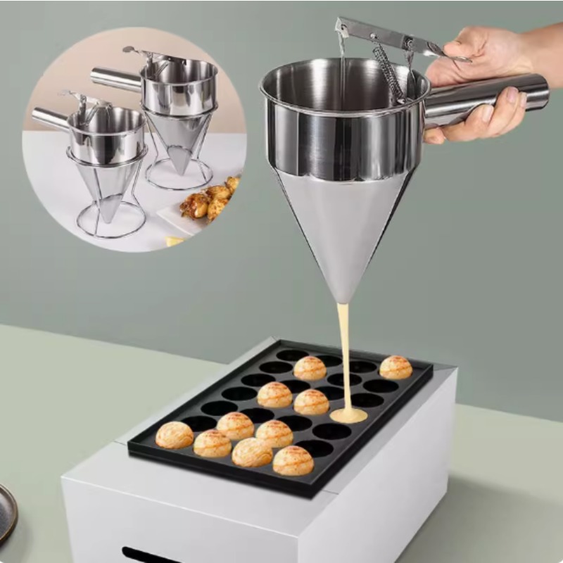 Kitchen Gadgets Design - 600/1200MLステンレス製液体漏斗ディスペンサー、タコボールツール、ハンドルとブラケット付き調理キッチンアクセサリー