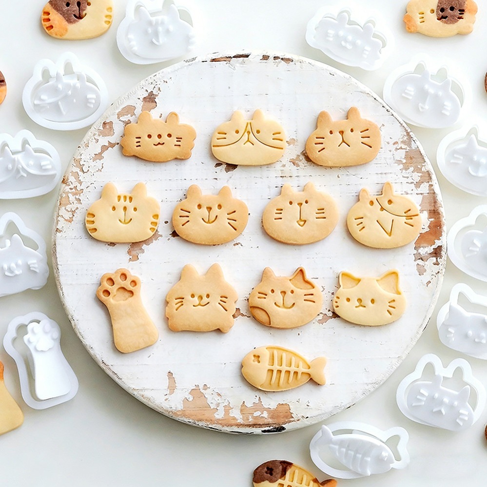 Kitchen Gadgets Wholesale - かわいい子猫DIYスタンプクッキーカッター焼き型ベーキングアクセサリーキッチンベーキング用