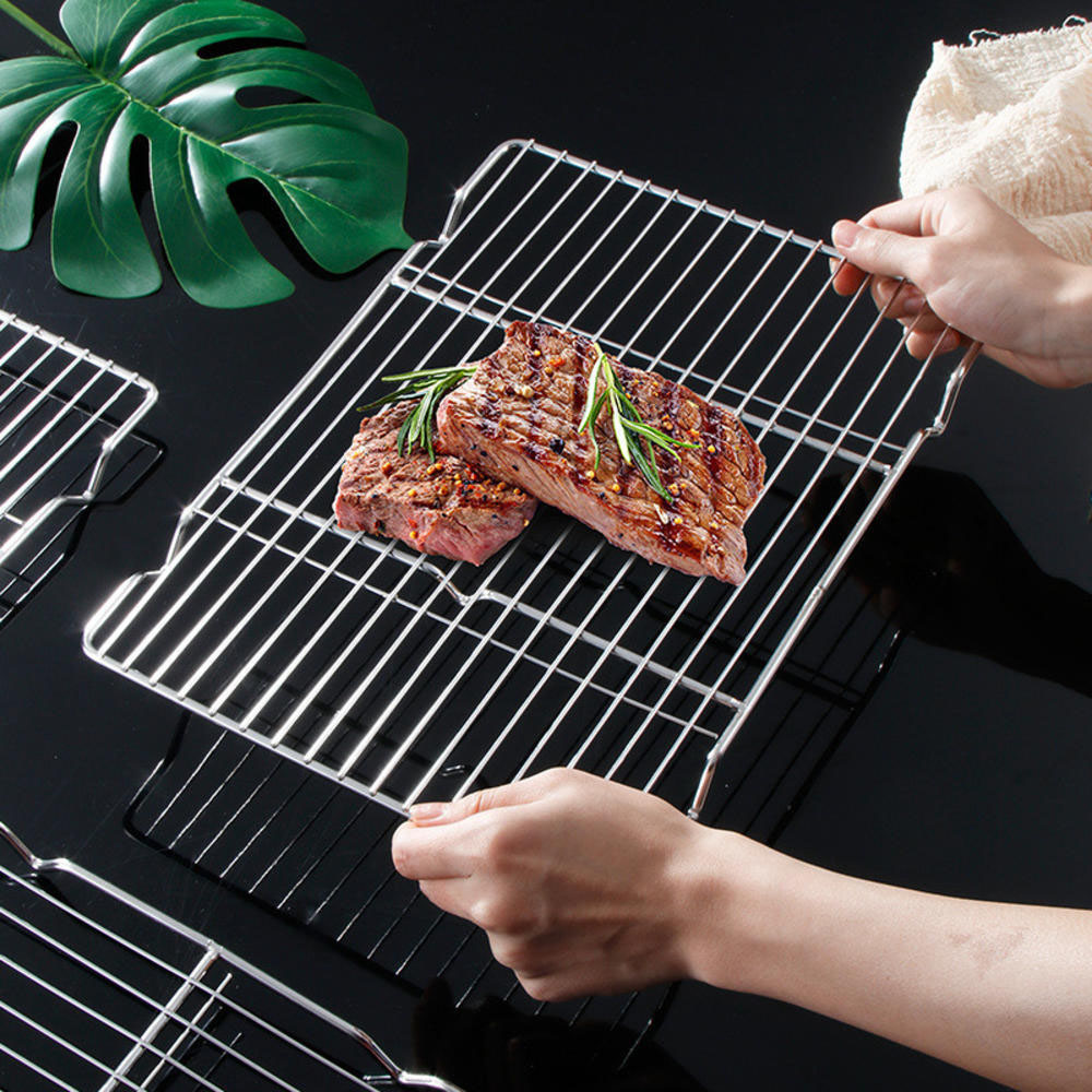 Kitchen Gadgets Design - ステンレススチール バーベキューメッシュマット 再利用可能 耐熱性 BBQ ベーキングネットパッド