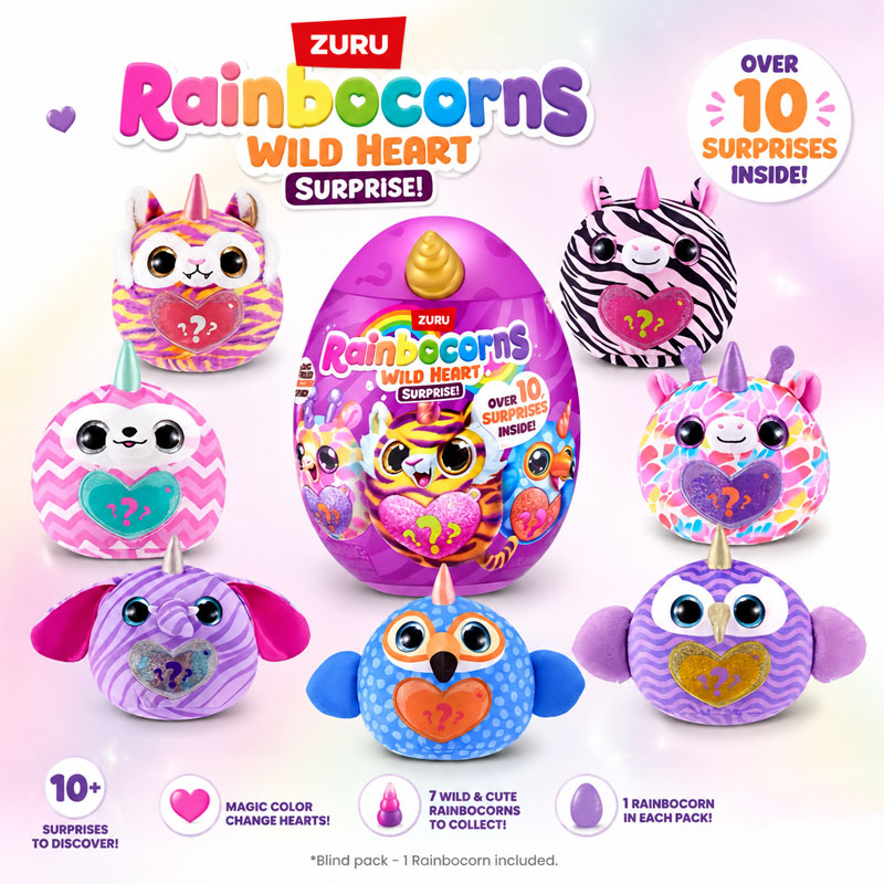 Kitchen Gadgets For Kids - ZURU Rainocorns ワイルドハートサプライズ レインボーユニコーンシリーズ ミステリアスエッグぬいぐるみ ブラインドボックストイ