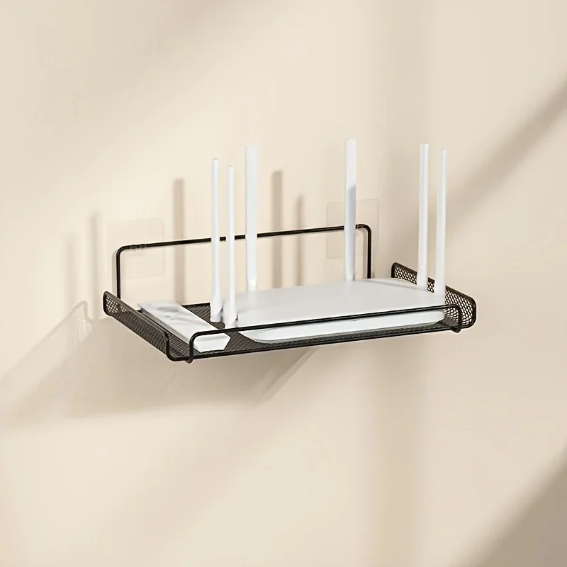 Kitchen Gadgets Wholesale - ステンレス製ルーターシェルフ 穴あけ不要 WiFi 壁掛けルーター収納オーガナイザー ホーム バスルーム