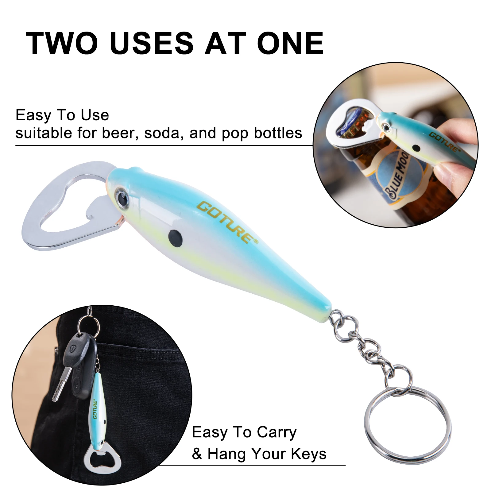 Goture 1 個釣りルアーボトルオープナー炭素鋼魚パター - Kitchen Gadgets Everyone Needs のレビューと価格