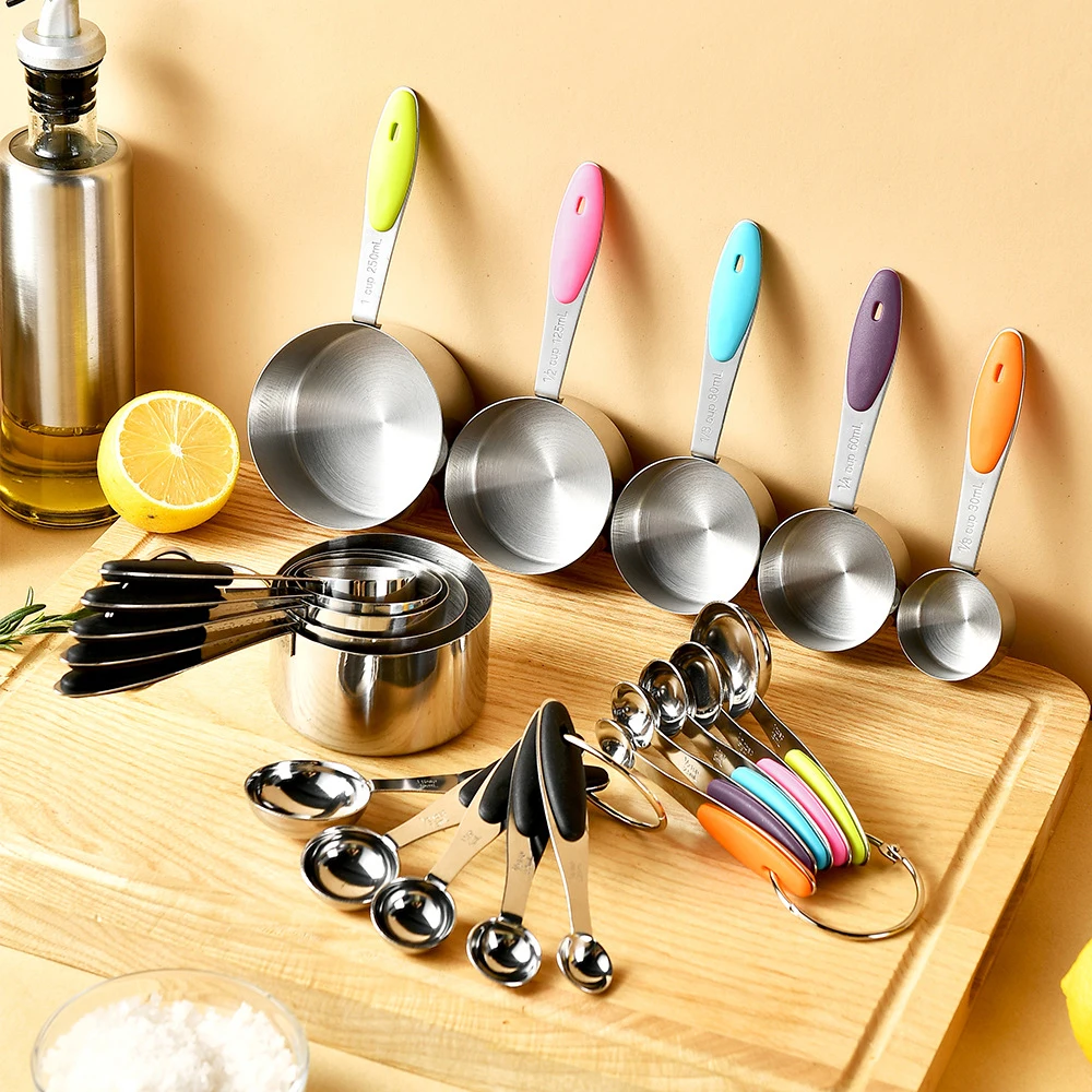 5/10 個ステンレス鋼計量カップとスプーンセットキッチンア - Kitchen Gadgets List のレビューと価格