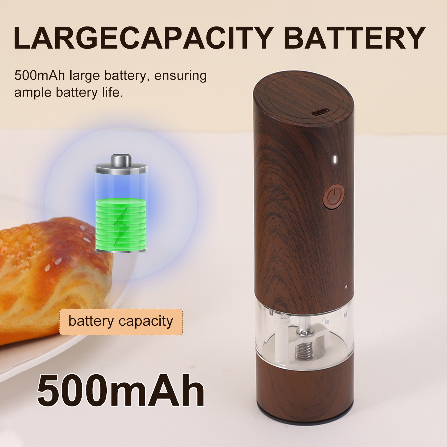 電動海塩と胡椒グラインダーセット、粗さ調整可能、詰め替え可能 - Kitchen Gadgets Electric のレビューと価格