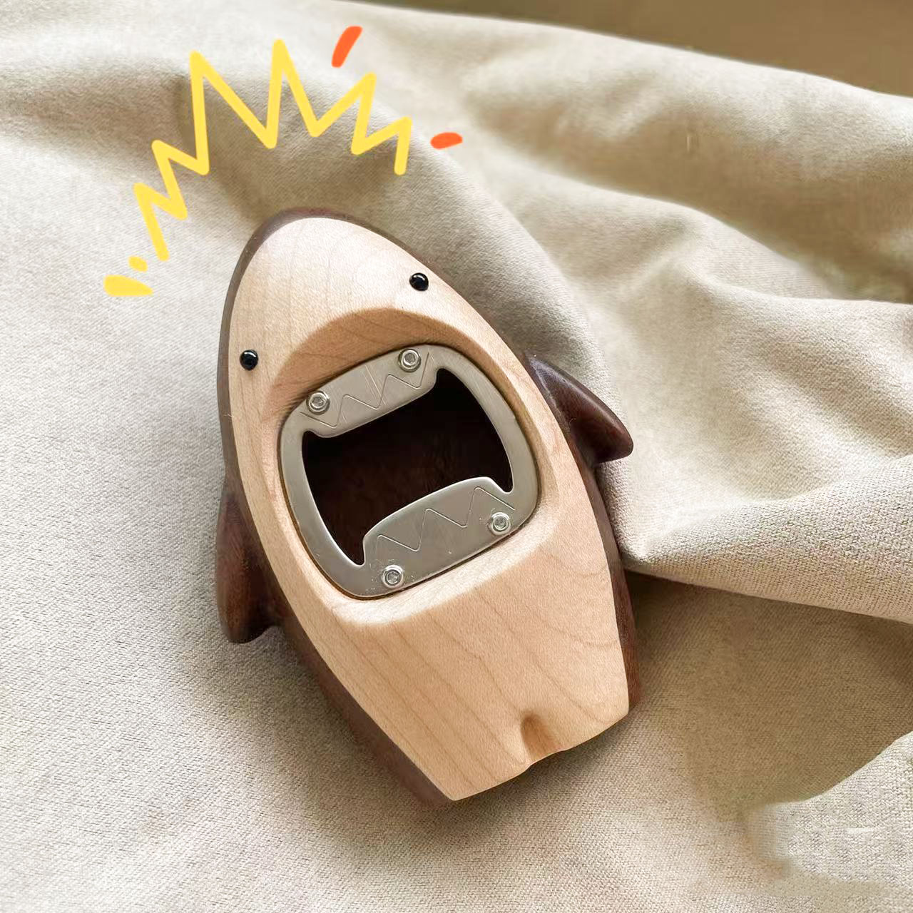 クリエイティブな木製サメ型栓抜き、かわいいビールキャップリム - Kitchen Gadgets For Men のレビューと価格
