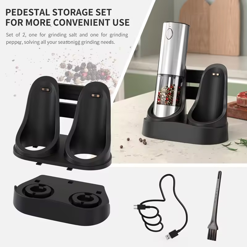 1/2 個電動塩コショウグラインダー LED ライト付き重力 - Kitchen Gadgets Electric のレビューと価格
