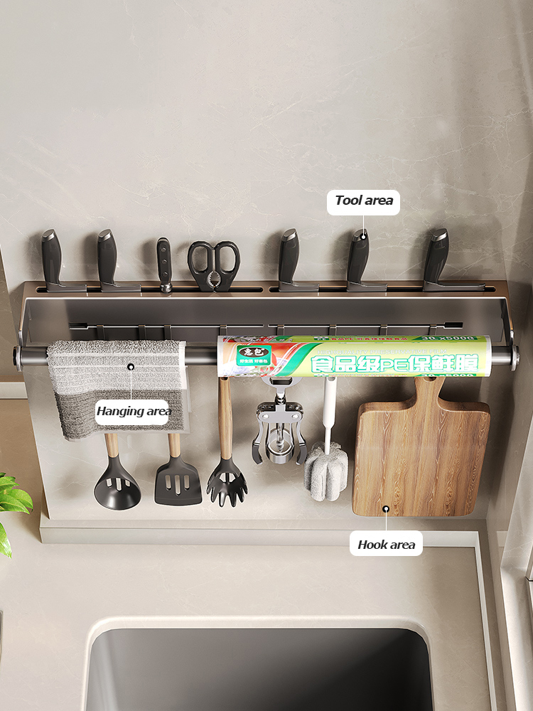 ステンレス製キッチンペーパータオルラック壁掛け棚フック付きキ - Kitchen Gadgets Wallpaper のレビューと価格