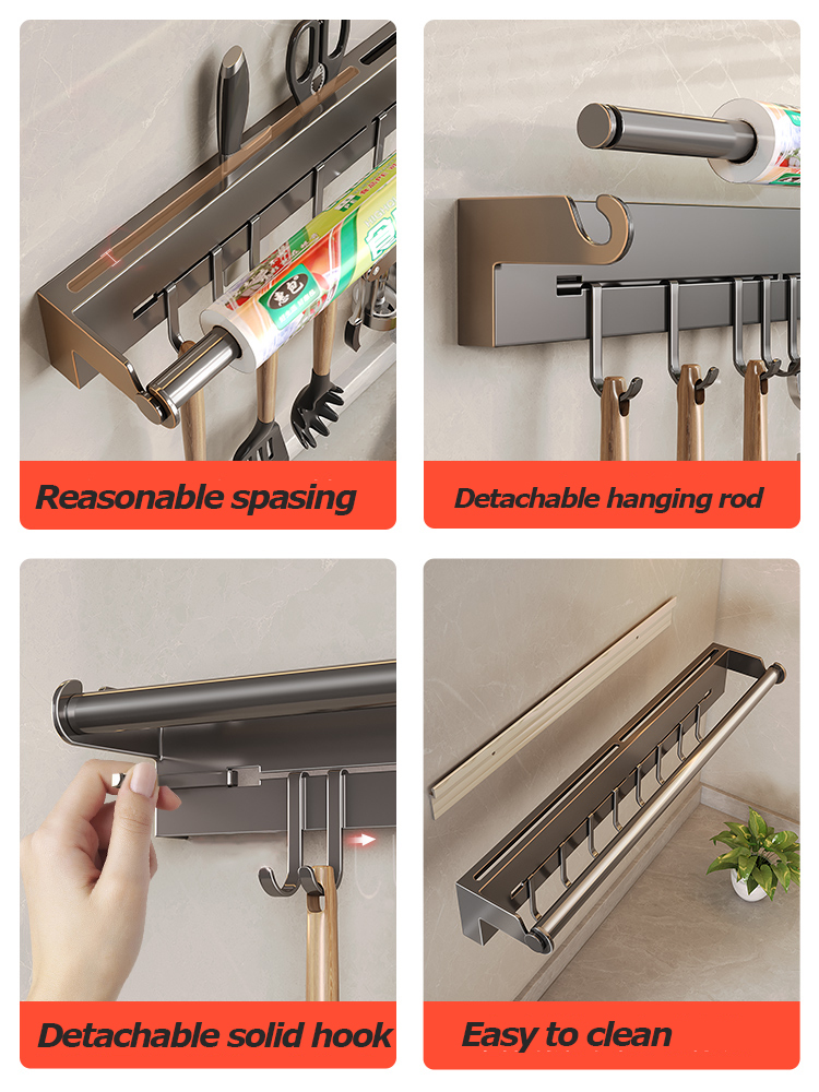 ステンレス製キッチンペーパータオルラック壁掛け棚フック付きキ - Kitchen Gadgets Wallpaper のレビューと価格