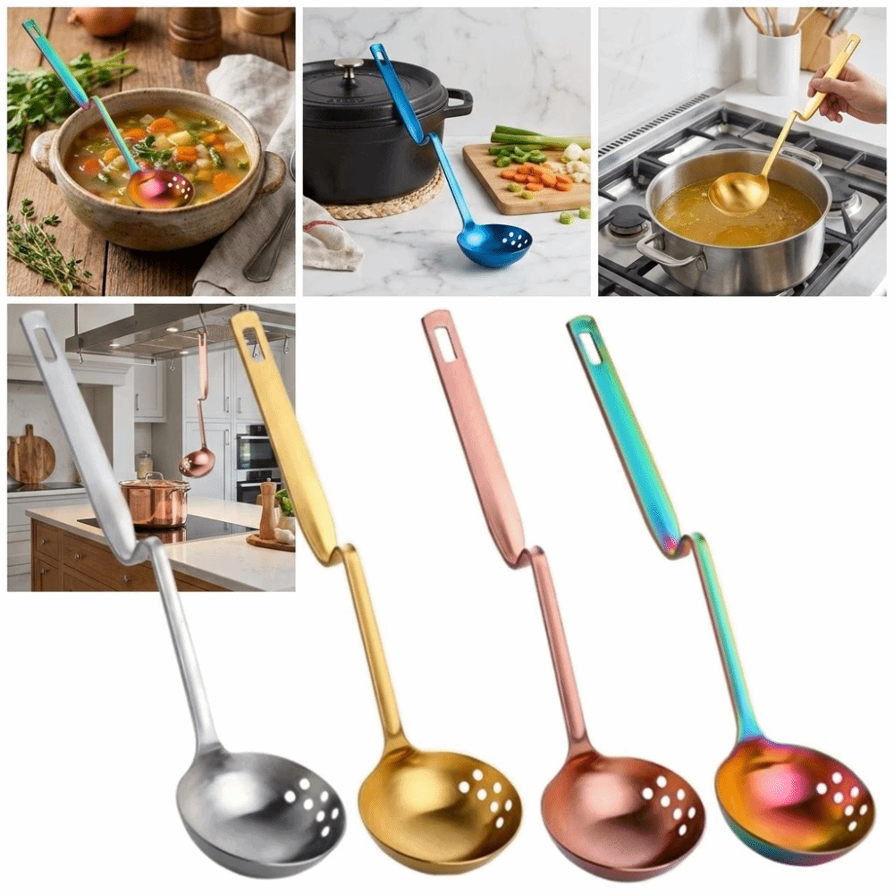 Z型の鍋用スプーン、長柄、火傷防止、油こし、スキマースプーン - Kitchen Gadgets With Z のレビューと価格