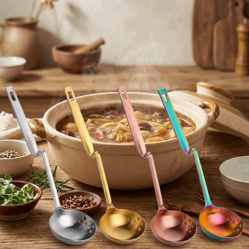 Z型の鍋用スプーン、長柄、火傷防止、油こし、スキマースプーン - Kitchen Gadgets With Z のレビューと価格