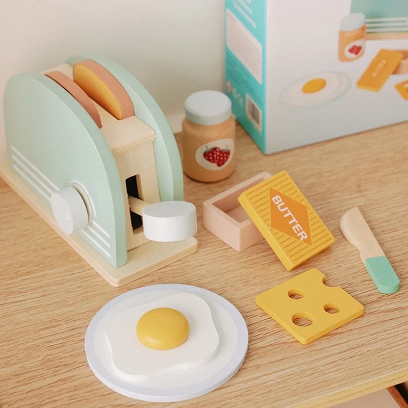 木製シミュレーショントースターおもちゃ キッズごっこ遊びキッ - Kitchen Gadgets For Kids のレビューと価格