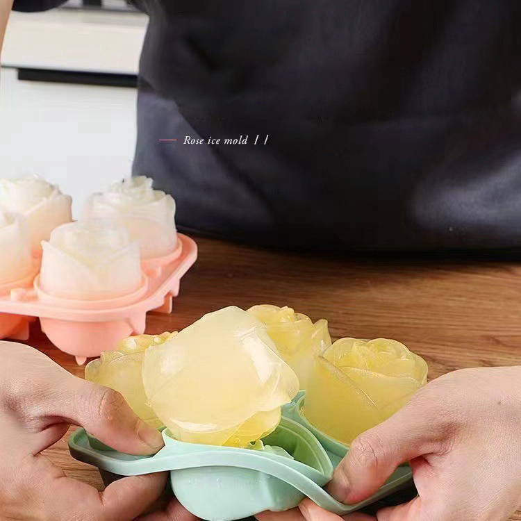3D ローズアイスモールド 4 穴アイスキューブトレイ型花の - Kitchen Gadgets Oxo のレビューと価格