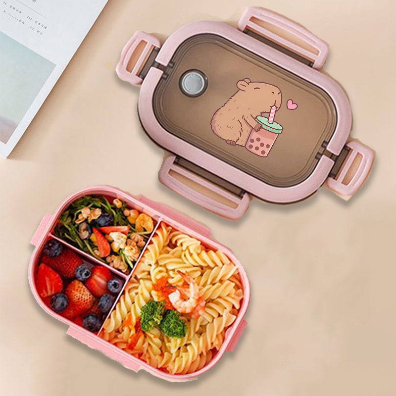 カピバラ弁当箱アニメ動物プリント食品保存容器子供学校ピクニッ - Kitchen Gadgets Wholesale のレビューと価格