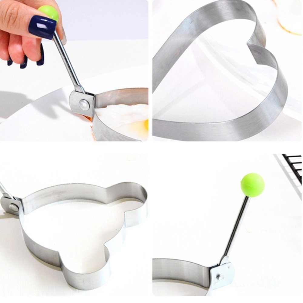 熱売中！クリエイティブなステンレス製ハート型エッグリング型、 - Kitchen Gadgets For Kids のレビューと価格