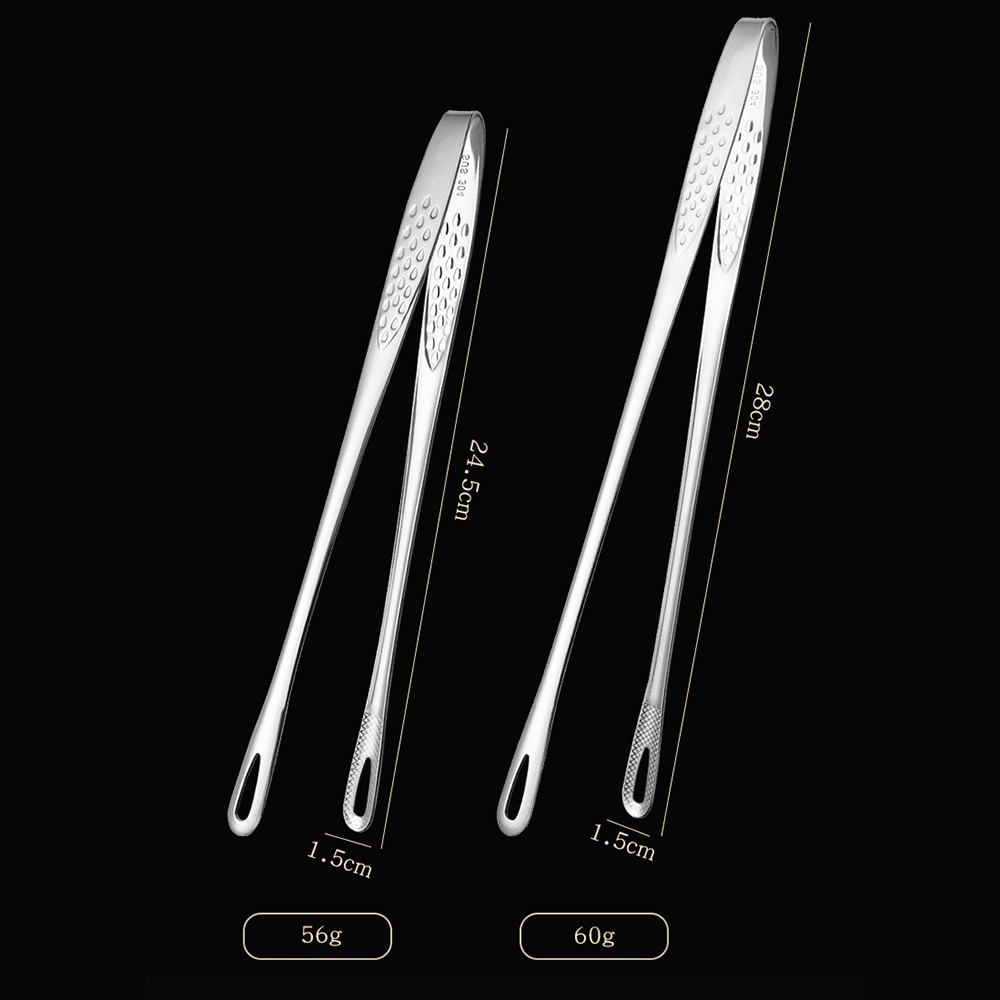 304ステンレス鋼フードトング、ロングハンドル、滑り止めバー - Kitchen Gadgets List のレビューと価格