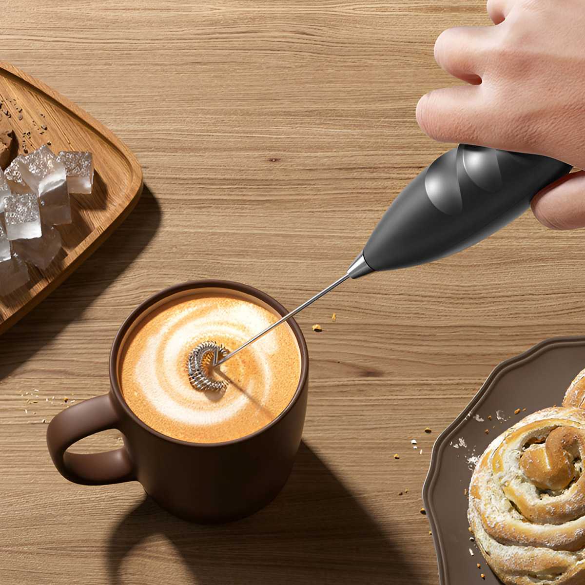 コーヒー電動ミルクフォーマー、電動泡立て器、コードレス電動飲 - Kitchen Gadgets Electric のレビューと価格