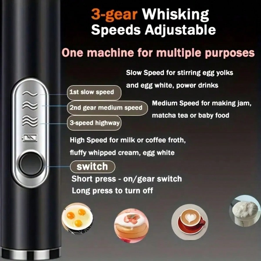 1パック入りハンドヘルド電動ミキサー、卵ビーター、ミルク泡立 - Kitchen Gadgets Electric のレビューと価格