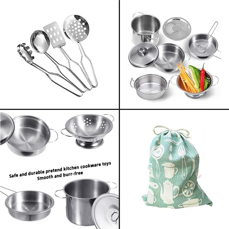 ミニステンレス製キッチン用品おもちゃセット 女の子向け、子供 - Kitchen Gadgets For Kids のレビューと価格