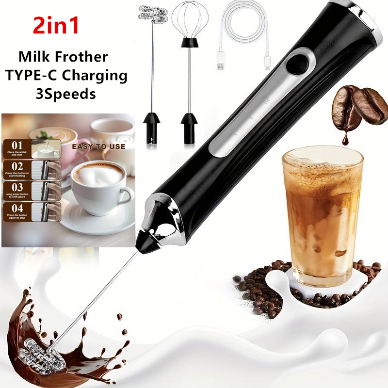 ワイヤレス電動ミルク泡立て器と卵ビーター、タイプC 3段階速 - Kitchen Gadgets Design のレビューと価格