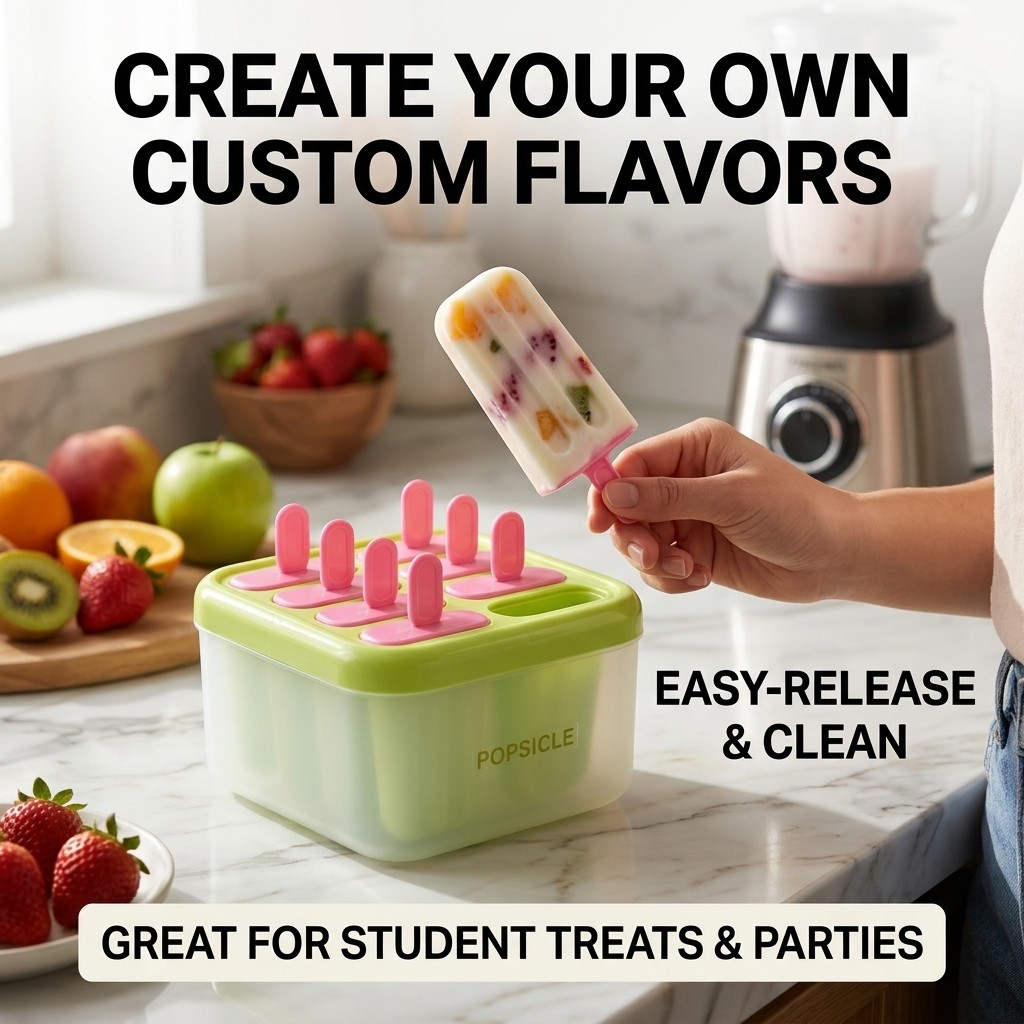 8グリッドプラスチック製アイスキャンディー型 再利用可能なア - Kitchen Gadgets For Kids のレビューと価格