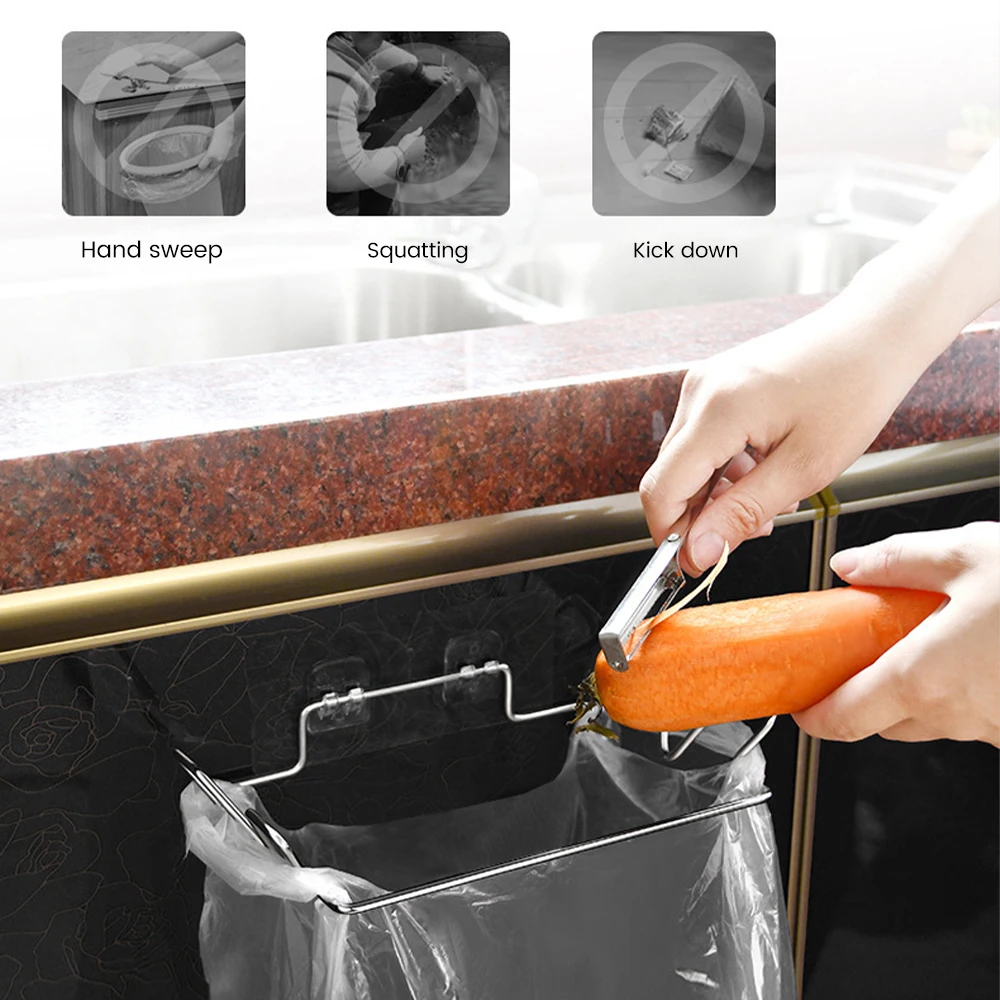 2 個のキッチン用ゴミ箱ラックステンレス鋼吊り下げゴミ袋ホル - Kitchen Gadgets Wallpaper のレビューと価格