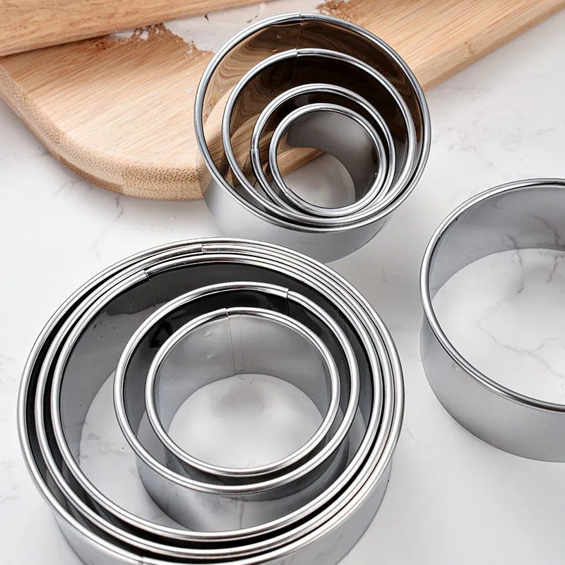 5 個ラウンドステンレス鋼ビスケット型餃子の皮切断型 DIY - Kitchen Gadgets Design のレビューと価格