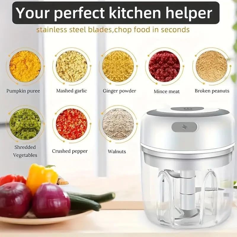 電動ガーリックプレスワイヤレスミニフードチョッパーUSB充電 - Kitchen Gadgets Electric のレビューと価格