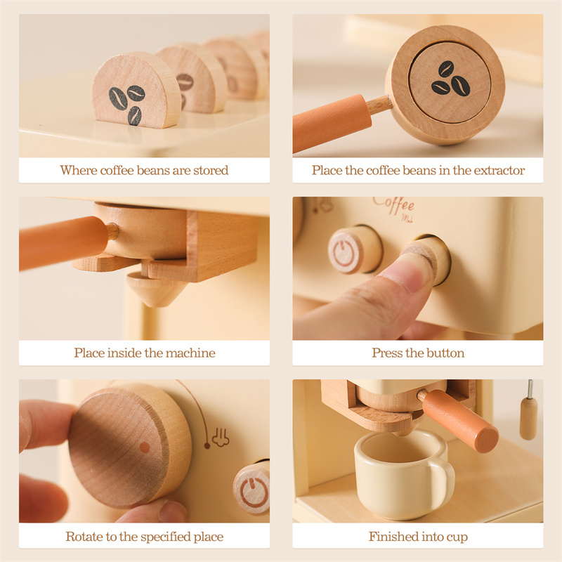子供木製モンテッソーリおもちゃセット子供コーヒーマシンキッチ - Kitchen Gadgets For Kids のレビューと価格